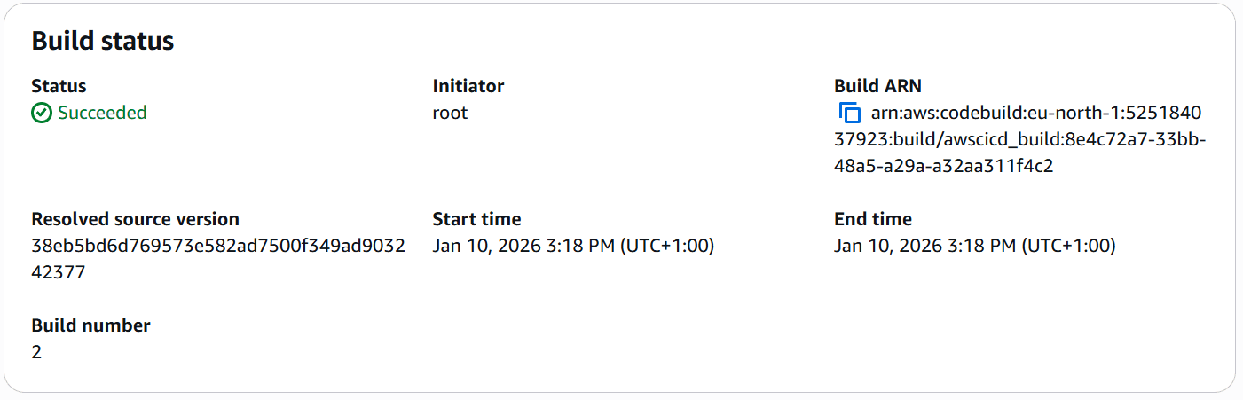 Exemple de build réussi