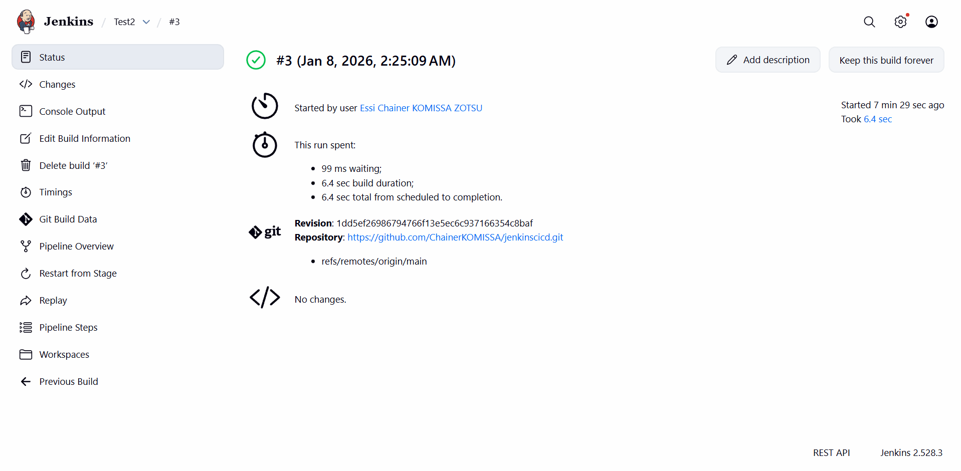 Exemple de pipeline réussi